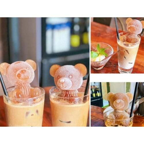 Hot 100pcs/lot Ice Cube Maker Little bear dogShape Tray Ice Cream Tool Whiskey Wine Cocktail Ice Cube