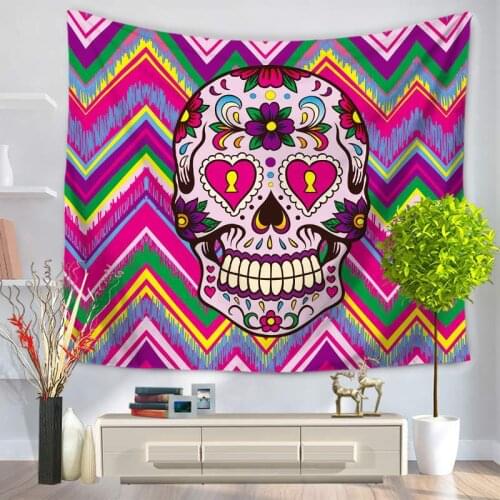 Witchcraft Skull Tapestry Mountain Wall Hanging Color Psychedelic Mandala Tapestries Wall Carpet Cloth Home Décor