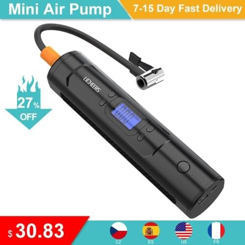 6000mAh Mini Air Compressor 12V 150 PSI Tire Inflator Electric Auto Pump for Car Motorcycle Bike with Digital LCD LED Light