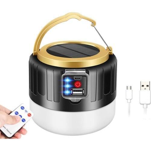 Multifunctional Solar Emergency Light Camping Lantern LED Tent Light Portable Solar Battery Charging Camping Lamp for Outdoor