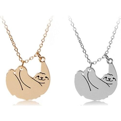 Fashion Cute Sloth Pendant Necklace For Women Girls Simple Style Lovely Animal Charms Choker Jewelry Party Special Gifts