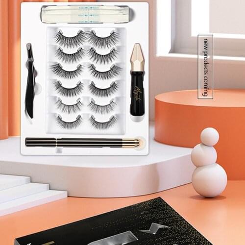 Invisible Magnetic Eyelashes Natural False Eyelash Magnetic Eyeliner Tweezer Set Invisible Fake Eyelashes Makeup Tools Dropship