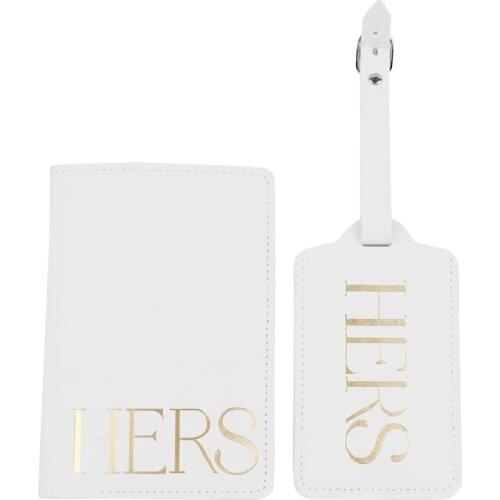 4pcs HIS HERS Passport Cover with Luggage Tags Holder Case Organizer ID Card Travel Protector Organizer