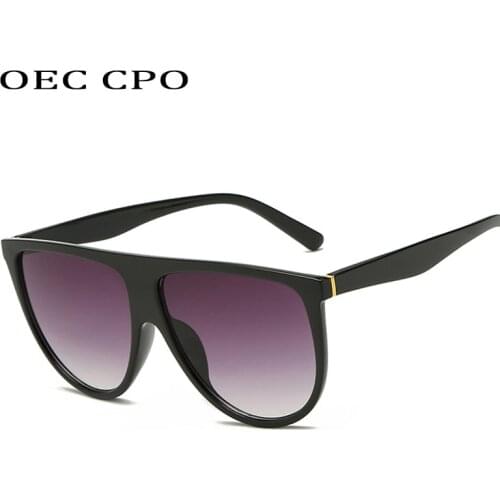 OEC CPO Fashion Ladies Sunglasses Women Oversized Square Sun Glass Brand Design Big Frame Gradient Vintage Eyewear UV400 O54