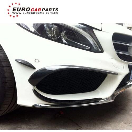 Carbon finber front bumper canard for C class w205 carbon front bumper fins Carbon fiber decoration parts for w205 C63 2017 2016