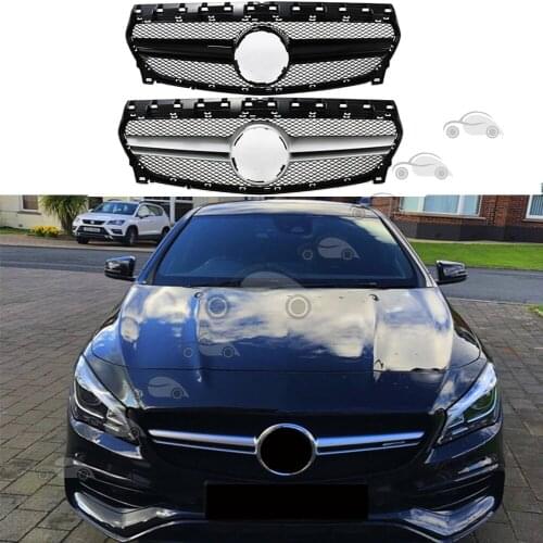 Front Bumper Racing Grill Billet Grille Cover For Mercedes-Benz W117 CLA-Class 2017-2019