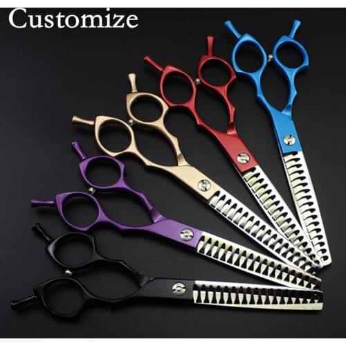 Customize professional japan steel 6.5 inch pet dog grooming hair scissors thinning scissor shears berber hairdressing scissors