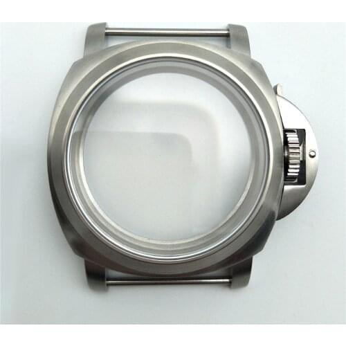 Stainless Steel Brushed 44MM Silver Watch Case with PAM for ETA 6497/ 6498 For ST3600/ ST3620 Watch Movement Repair Kit