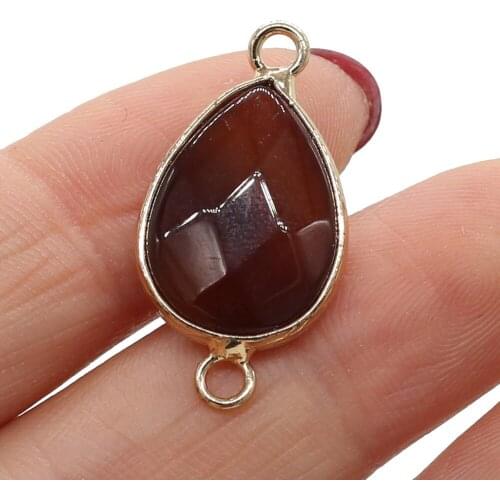 Charm Garnet 100% Natural Stone Connector Pendant Phnom Penh Charms for Jewelry Making DIY Necklace Accessories 14x27mm 1PC