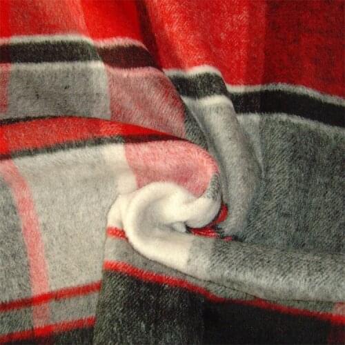 Woollen Double-sided Smooth Wool Plaid Wool Polyester Autumn Winter Mens Womens Childrens Clothing Fabric Cloth by the Meter