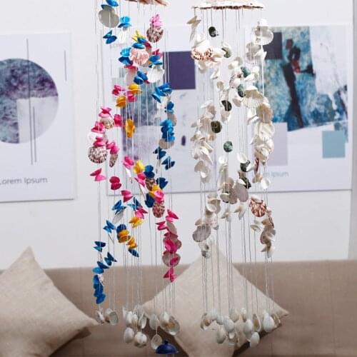 Mediterranean style White Color Shell Wind Chimes Creative Handmade Shell Crafts Gift Fashion Door And Window Jewelry