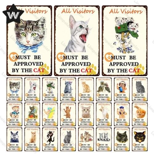 Vintage Metal Tin Sign Cat Metal Plaque Animal Shabby Wall Art Tin Sign Metal Poster for Man Cave Bar Pub Decor Metal Decoration