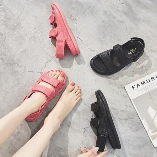 Koovan Womens Sandals 2020 New Trend Graceful Hook And Loop Platform Sandals Womens Flat Sports Roman Shoes Girls