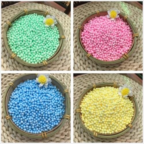 10000pcs~16000pcs 2-3.5mm 4-6mm Polystyrene Styrofoam Plastic Pastel Foam Mini Beads Ball DIY Slime Assorted Colors Decoration