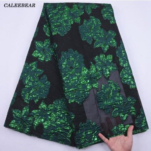 2021 Latest Beautiful Brocade Jacquard Lace Fabric Green New Designs African Nigerian French Lace Fabric For Wedding Dress S2165