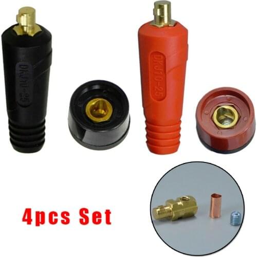 4pcs TIG Welding Accessory Cable Panel Connector Socket Welding Machine Quick Fitting Connector DKJ10-25 & DKZ10-25
