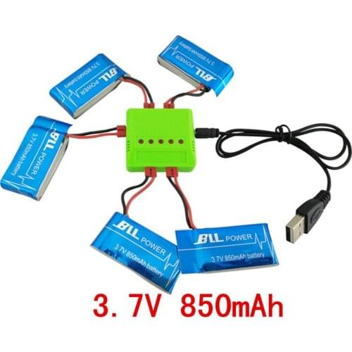5PCS 3.7V 850mah battery and charger SYMA X5HW X5HC RC axis remote control aircraft accessories parts