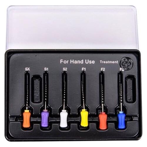 6pcs/box Dental Niti Files Handuse Dental Needle File Endodontic Niti Files Use for Root Canal Cleaning Dentistry Instrument