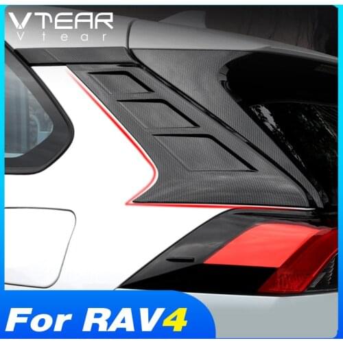 Vtear For Toyota RAV4 2020 2019 Accessories Side Window Decoration Trim Cover ABS Carbon Fiber Exterior Modification Stickers