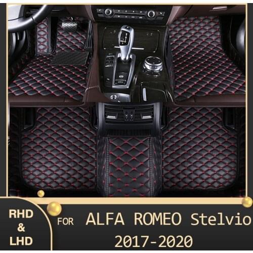MIDOON Car floor mats for Alfa Romeo Stelvio 2017 2018 2019 2020 Custom auto foot Pads automobile carpet cover