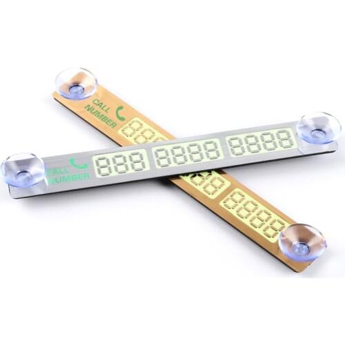 Car Styling Telephone Number Card Sticker 14.8*2cm Night Luminous Temporary Car Parking Card Plate Suckers Phone Number Card