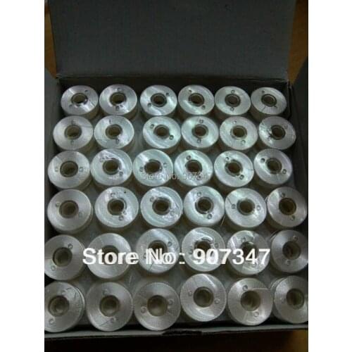 Free shipping 144 pcs style L prewound bobbins with plastic sides, 75D/2 polyester filament thread competitive price