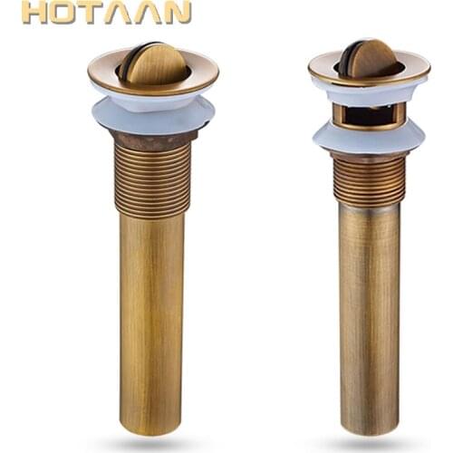 Free Shipping Antique Bathroom Brass Pop Up Sink Drain Brass Pop-up Drain basin waste YT-51100