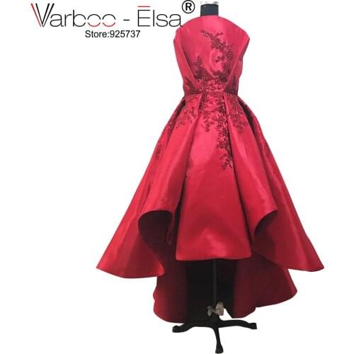 VARBOO_ELSA beading elegant red long prom dress sleeveless backless a-line appliques evening party gown prom dresses vestido