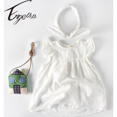 Engepapa Infant Baby Girls Princess Party Dress Bodysuits Cotton Sleeveless Summer Newborn Baby Girls Jumpsuit