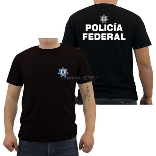 Summer Fashion Hot Sale Men O-Neck Cotton T Shirt New Mexico Police Policia Federal Sicario Black T Shirt Hip Hop Tees Tops