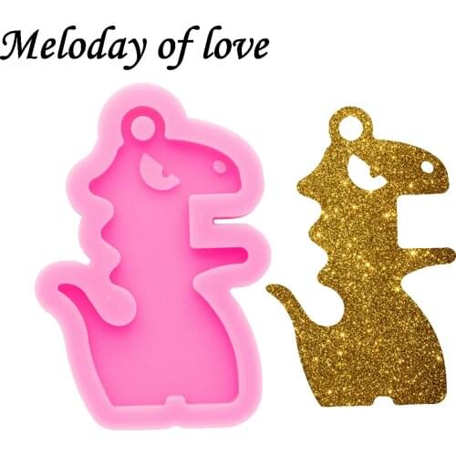 Glossy Dinosaur Keychain Mold Silicone Mould DIY Handmade for Epoxy Resin Making chocolate Polymer Clay DY0581