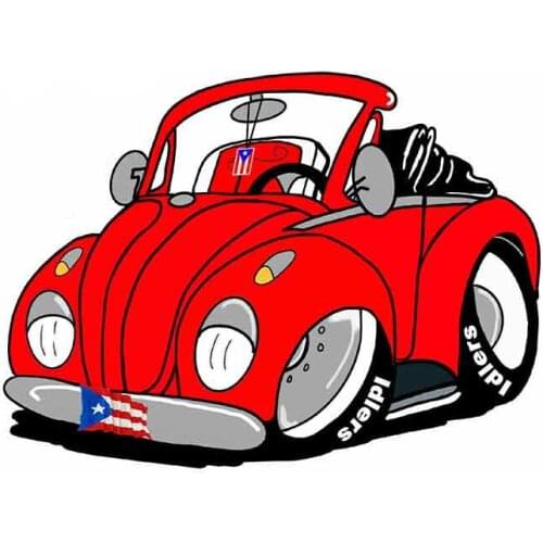 Creative and Cool Little Red Car Funny Auto Stickers PVC Personality Fashion Windows Exquisite Decals Waterproof Decoration