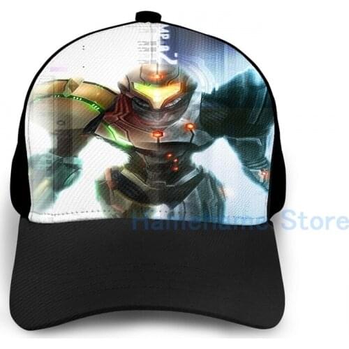 Fashion Metroid (2) Basketball Cap men women Graphic print black Unisex adult hat