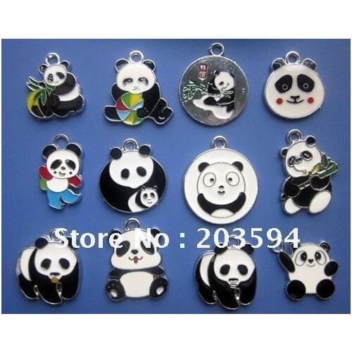 MPA2 Wholesale Mixed 1000Pcs/Lots DIY Alloy Enamel Panda Charms animal pendant bead