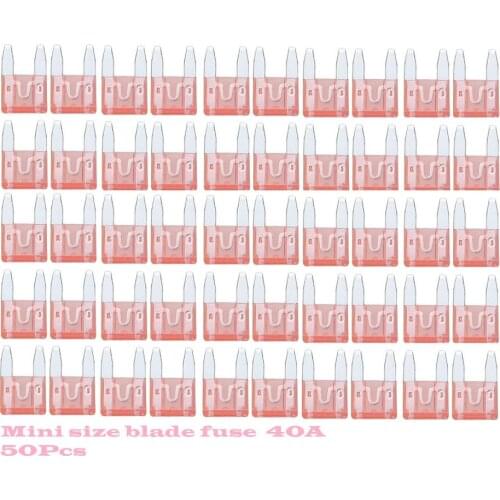 50pcs) 40 Amp ATC Mini Blade Fuse Set Assortment Car blade Fuses for Auto Car Truck RV Camper Bus Trailer boat ATV SUV SHIP