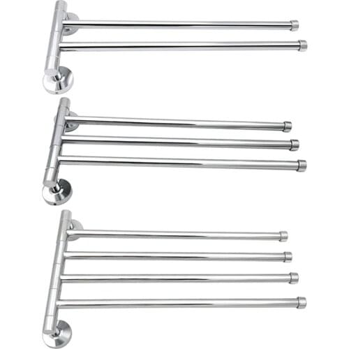 Stainless Steel Towel Bar Rotating Towel Rack Bathroom Kitchen Wall-mounted Towel Polished Rack Holder Hardware Accessory