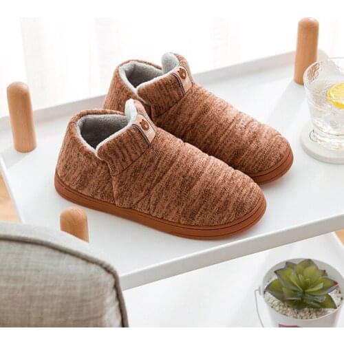 Indoor outdoor slippers womens Slippers for men women Warm non-slip snow boots winter Home indoor shoes best slippers for sweaty