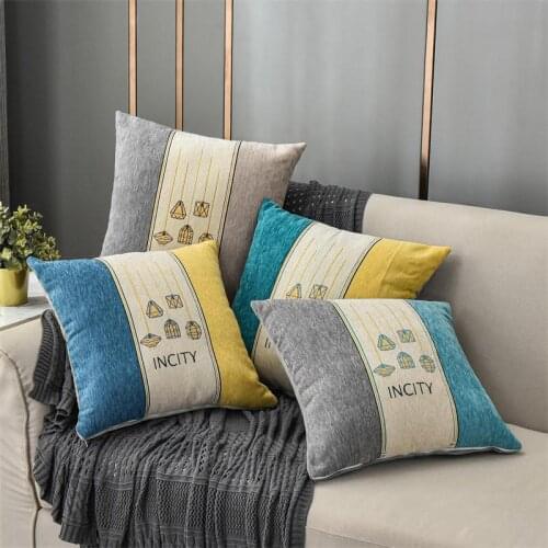 Chenille Embroidered Hugging Pillow Cover Sofa Cushion American Sofa Cover Decoration Gift Home Fabric Waist Pillow