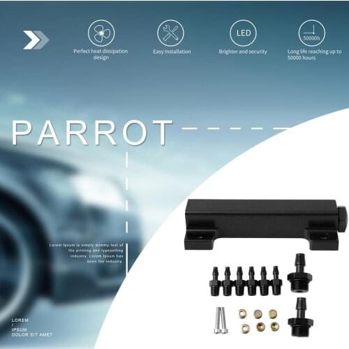 Turbocharged Intake Manifold 6 Port 1/8 Npt Adapter Aluminum Alloy Vacuum Manifold Kit Black Universal Modification