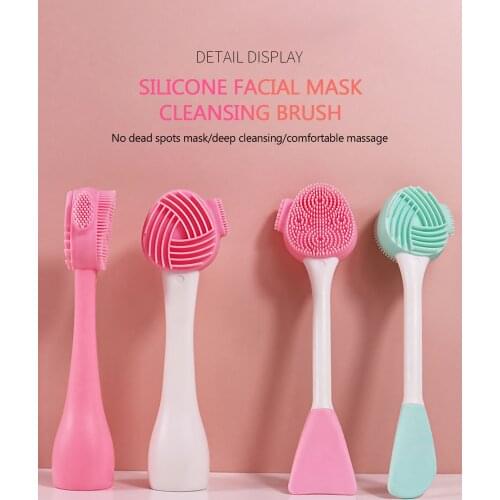 DIY Skin Care Wash Face Silicone Brush Exfoliating Nose Clean Blackhead Removal Brush Tool With Face Mask Stick Mud Mixing Tools