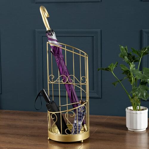 Modern Gold Metal Umbrella Stand Holder For Home Hotel paraguero hogar Bumbershoot Rack Organizer High Quality WF