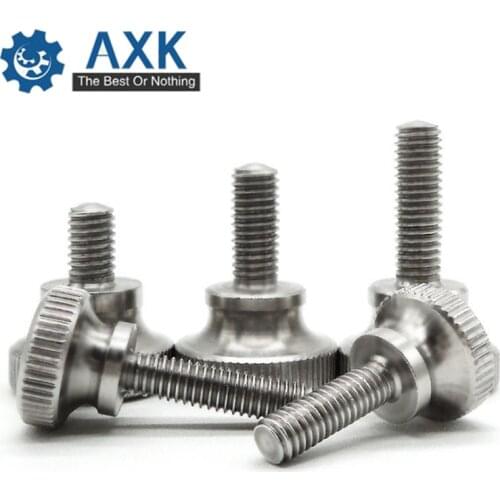 20Pcs DIN464 GB834 M3 M4 A2 Stainless Steel 304 Knurling Head Knurled Thumb Screw Hand Tighten Curtain Wall Glass Lock Screws