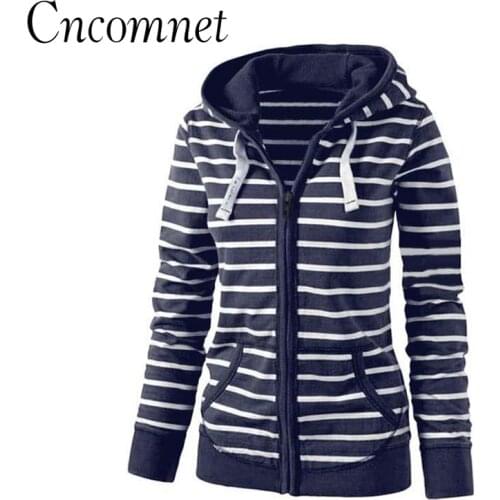 Large Size Long Sleeve Striped Coats Fashion Casual Full New Style Spring Hoodies Sweatshirt For Women Plus Size S-4XL