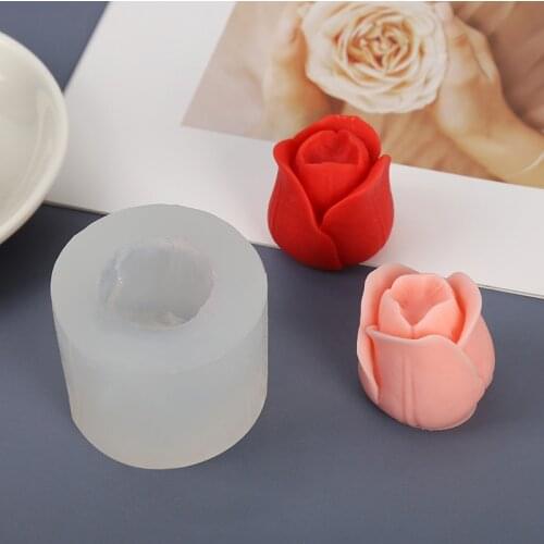 Tulip Flower Candle Mold Handmade DIY Material Aromatherapy Plaster Mold Baking Chocolate Mold Cake Mold Silicone Mold