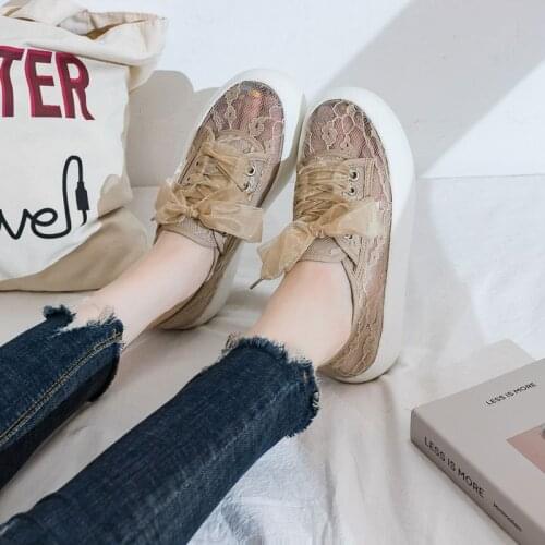 Kalsooni Women‘s Sneakers 2021 Summer Casual Shoes Breathable Lace Lace-up Flat Shoes