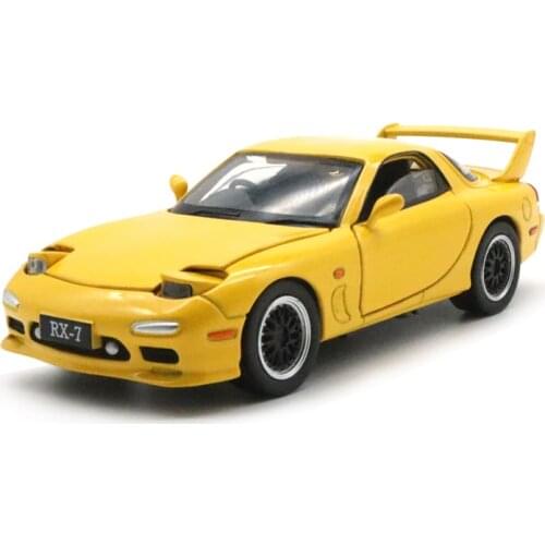 1/32 MAZDA RX 7 RX-7 Racing Car JKM Diecast Model Toys CAR for Kids Sound Light