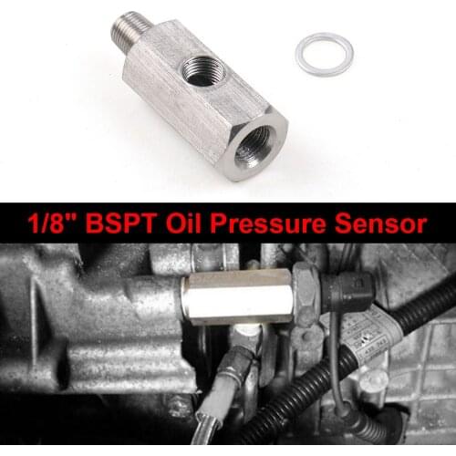 1/8" BSPT Oil Pressure Sensor Tee to NPT Adapter Turbo Supply Feed Line Gauge 303 Stainless Steel handy fitting