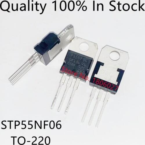 10pcs/lot P55NF06 STP55NF06 50A 60V field effect MOS tube TO-220