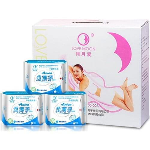 Winalite Lovemoon Sanitary Napkins daytime use pad WinIon Anion Sanitary Napkins daytime use Pad Anion Pads (20 Packs x 8 Pads)
