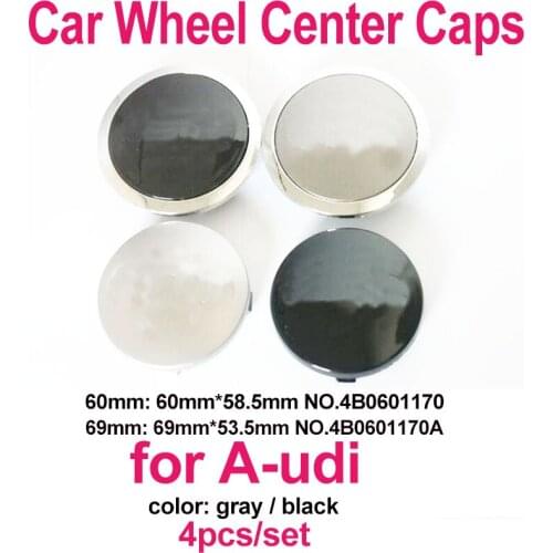 4pcs 60mm 69MM Auto Car Wheel Rims Center Hub Caps Emblem Badge Cover for A3 A4 A5 A6 A7 A8 Q5 R8 S4 S5 S6 TT Car Accessories